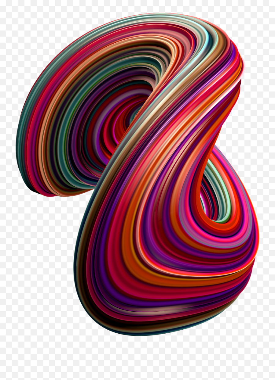 Twist Swirling 3d Shapes Album Art - Color Gradient Png,Transparent Shapes