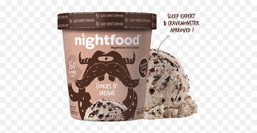 Nightfood Sleep - Friendly Nighttime Ice Cream Cookies Nu0027 Dreams Nightfood Ice Cream Flavors Png,Cookies And Cream Png