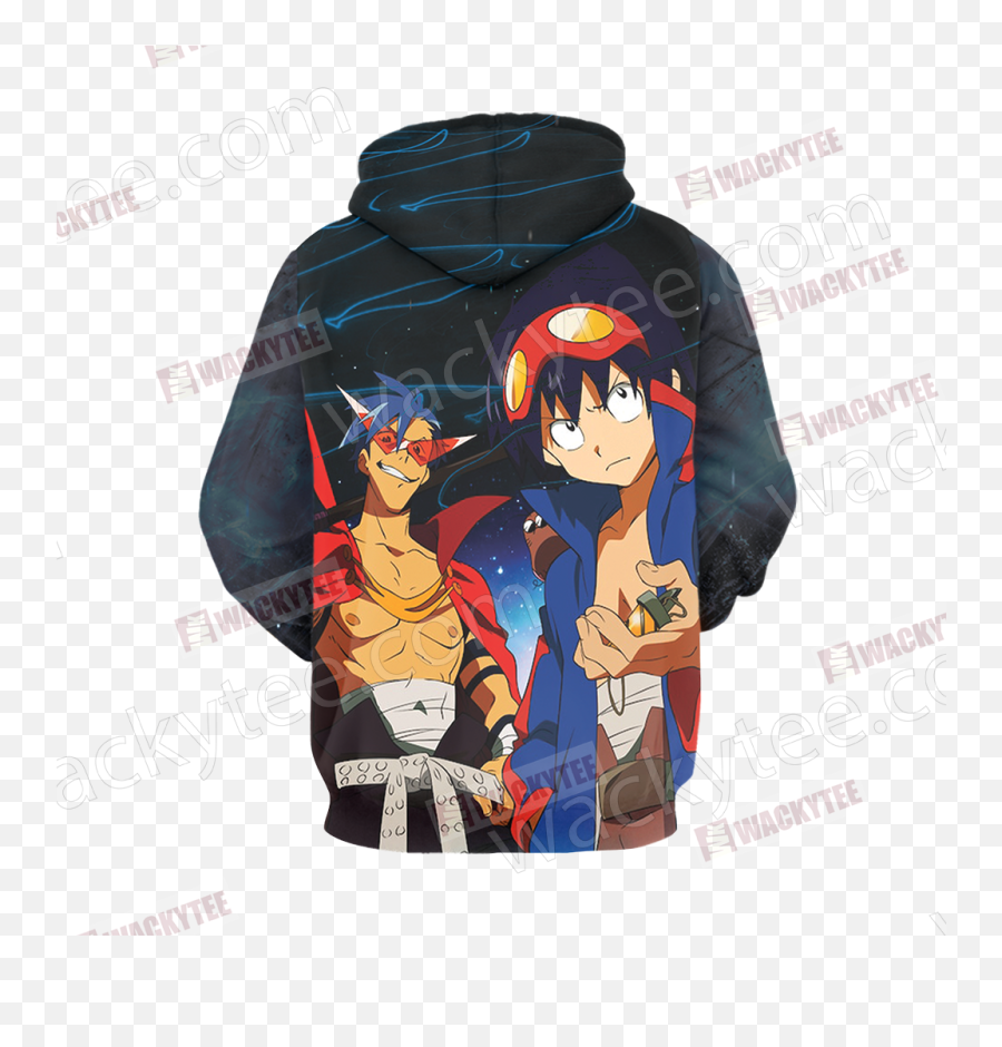 Gurren Lagann Simon And Kamina 3d Hoodie - Gurren Lagann Anime Png,Gurren Lagann Logo