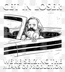 Get In Loser Karl Marx Product Communism Meme Funny Weekender Tote Bag - Language png