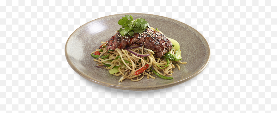 Download High Angle Picture Of Our Teriyaki Beef Soba Dish - Teriyaki Soba Sirloin Steak Png,Angle Wings Png