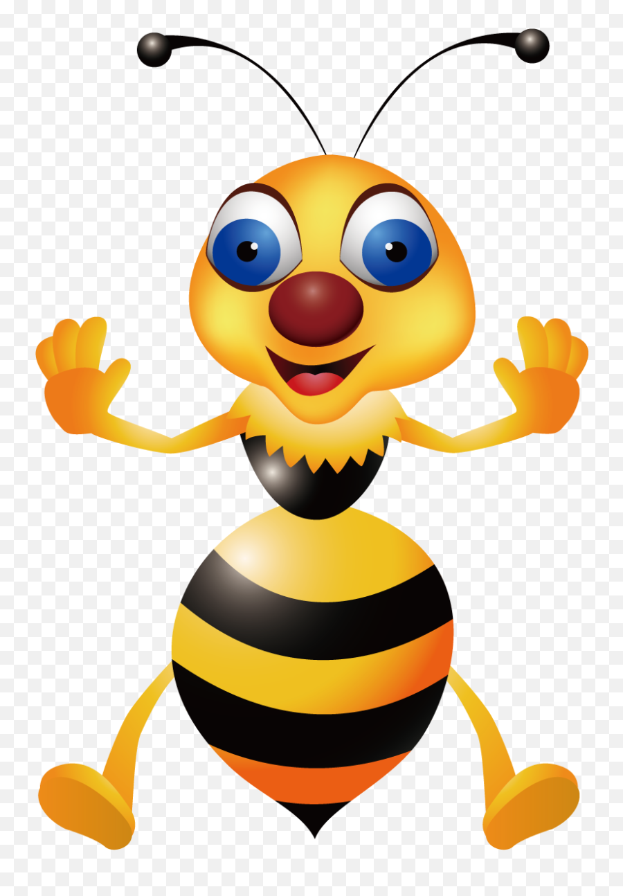 Bee Hornet Wasp Clip Art - Cute Bee Png Download 12761276 Illustration Of A Honeybee,Wasp Png