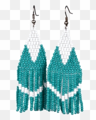 Handmade Glass Bead Guatemalan Earrings - Open Sky png