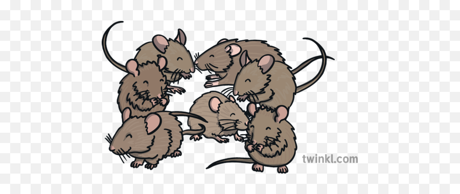 Seven Mice Illustration - Rat Png,Mice Png