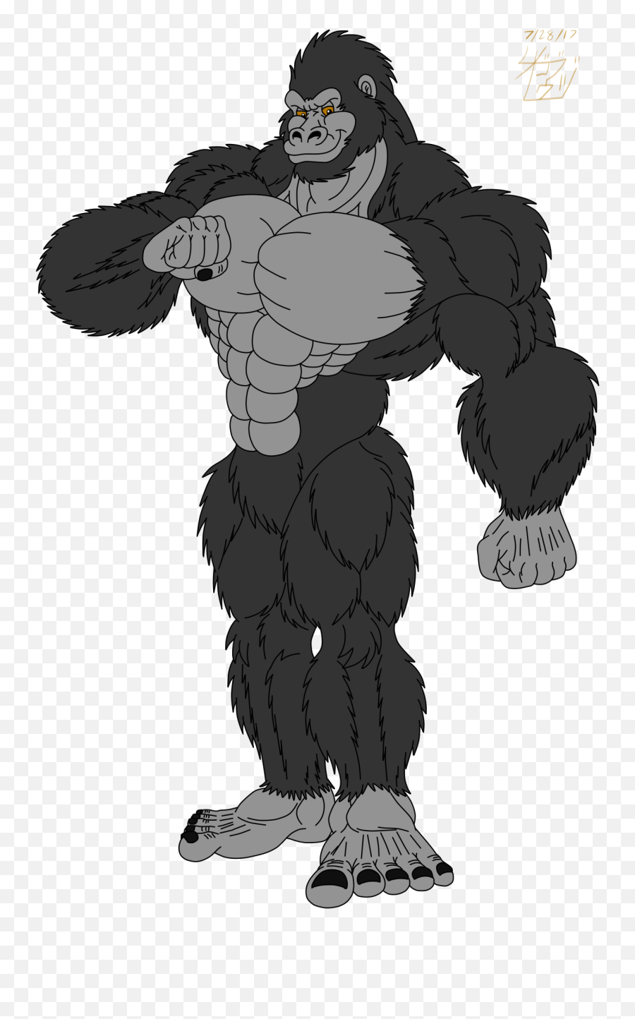 Gorilla Cartoon Transparent U0026 Png Clipart Free Download - Ywd Muscle Gorilla Furry,Gorilla Cartoon Png