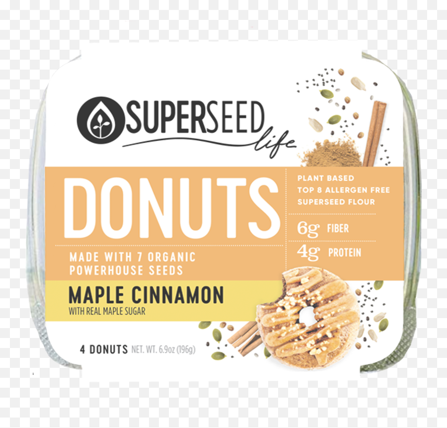 Maple Cinnamon Donuts 4 Count - Superseed Life Donuts Png,Donuts Transparent