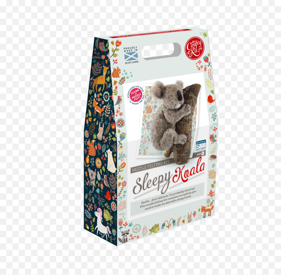 Sleepy Koala Needle Felting Kit By The Crafty Company - Needle Felted Blue Tit Kit Png,Koala Transparent