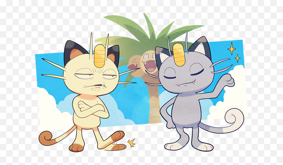 Meowth Alolan Exeggcutor - Meowth And Alolan Meowth Png,Meowth Png