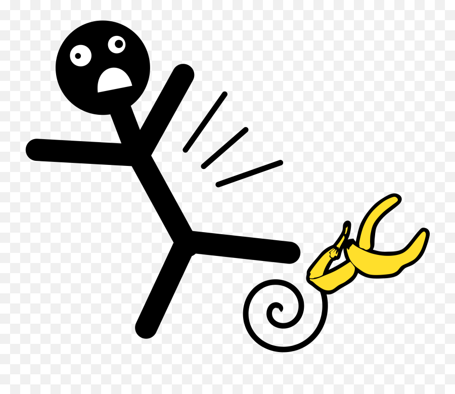 Banana Fall Falling - Slip Banana Peel Clipart Png,Person Falling Png
