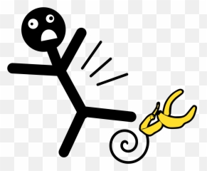 Banana Fall Falling - Slip Banana Peel Clipart Png,Person Falling Png