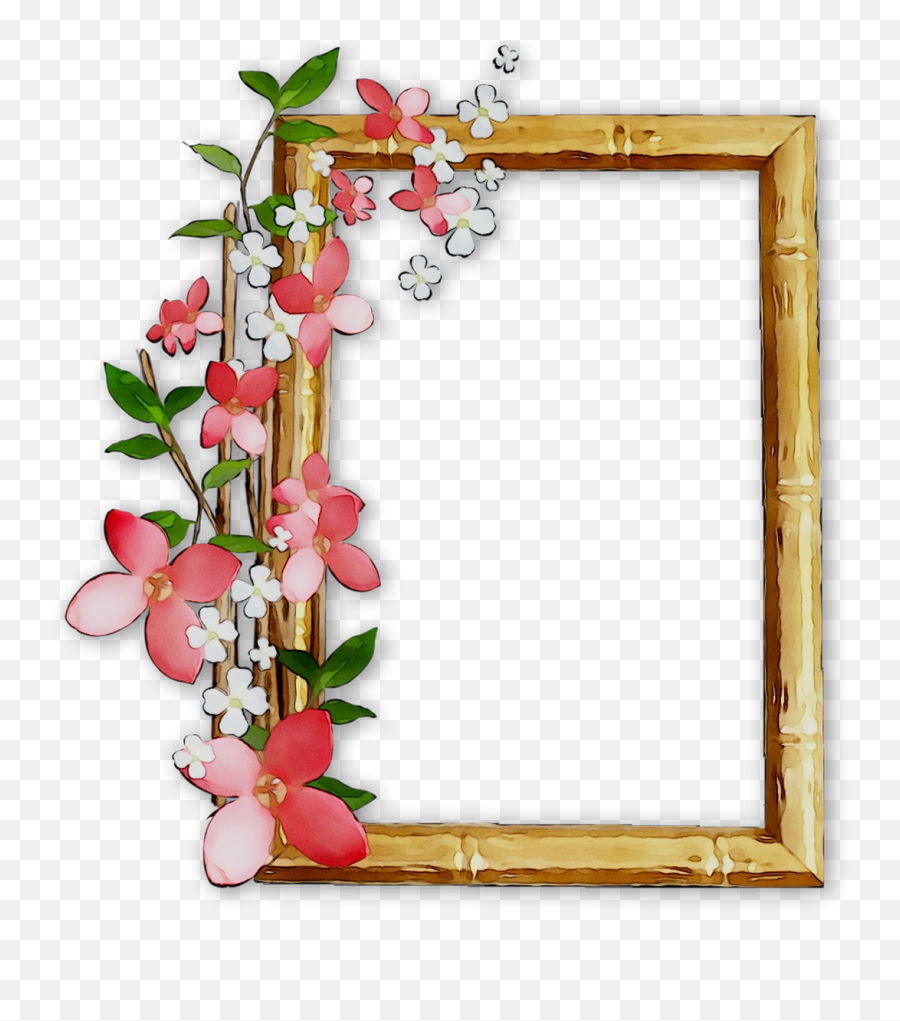 Download Picture Frames College Mirror Floral Design Clipart - Mirror Frame With Flowers Png,Flower Design Png