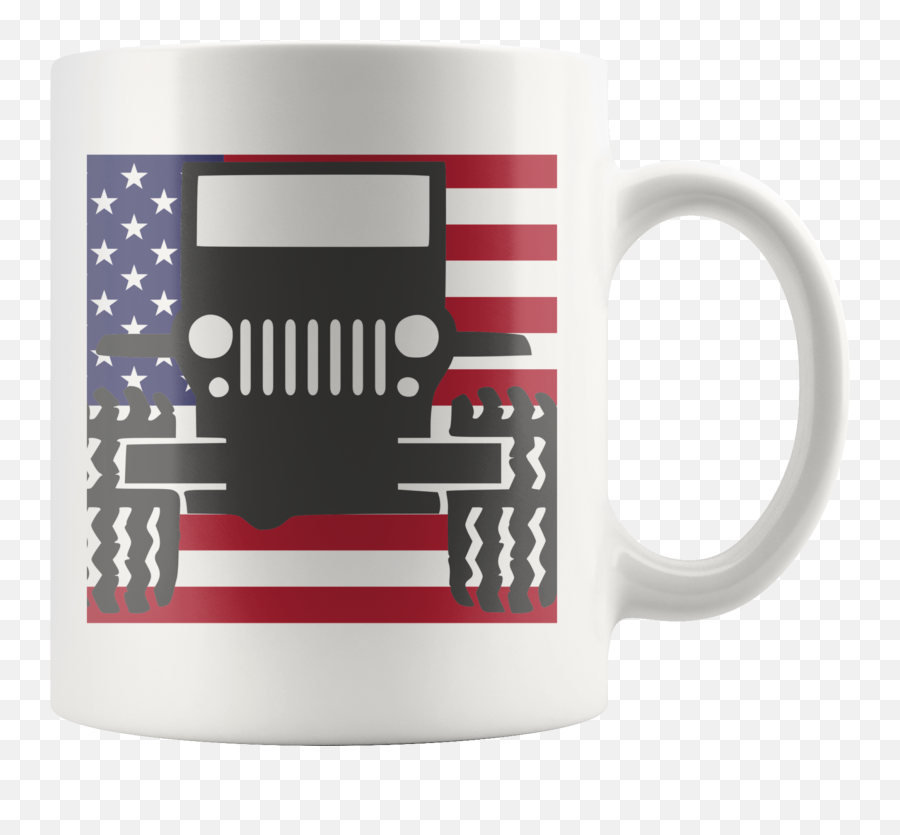 Jeep Themed Mug - Jeep With Usa Flag Background U2013 Turtleproco Jeep Beach Towel Png,Usa Flag Transparent Background