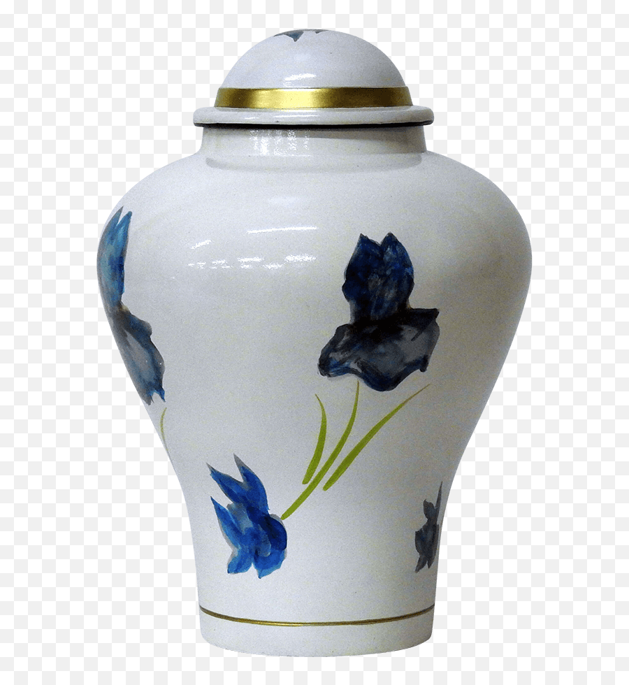 Morning Glory White Flower Cremation Urn Safe Passage Urns - Blue And White Porcelain Png,White Flower Transparent