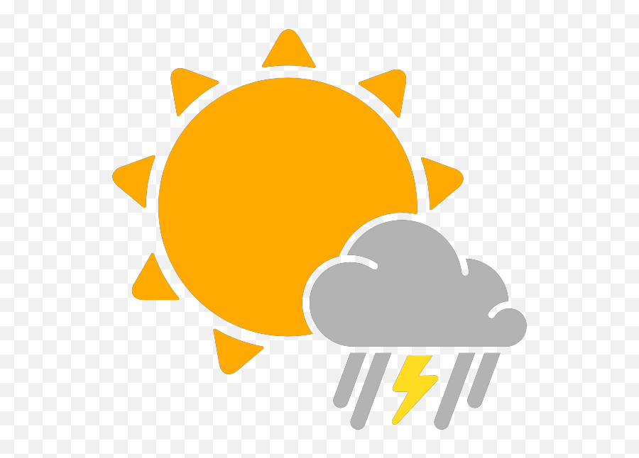 Simple Weather Icons Scattered Showers - Scattered Thunderstorms Icon Transparent Png,Weather Icon Png
