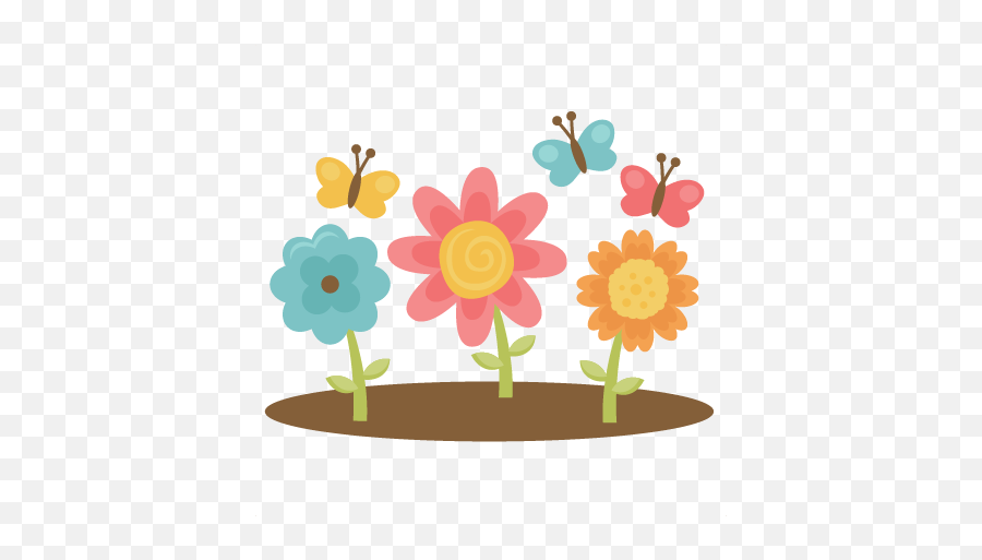 Spring Flowers With Butterflies Svg Cutting Files - Flower And Butterfly Clip Art Png,Spring Png