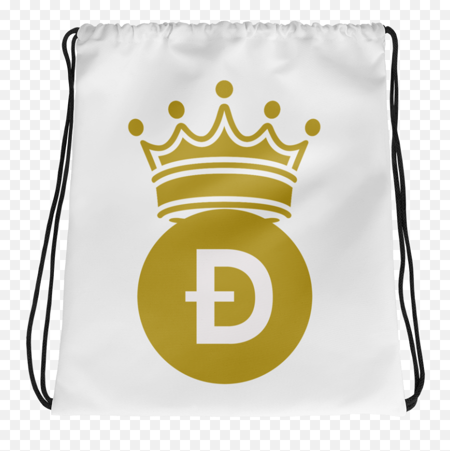 Dogecoin D Symbol With Crown Drawstring Bag - Transparent Background King Crown Png,Dogecoin Png