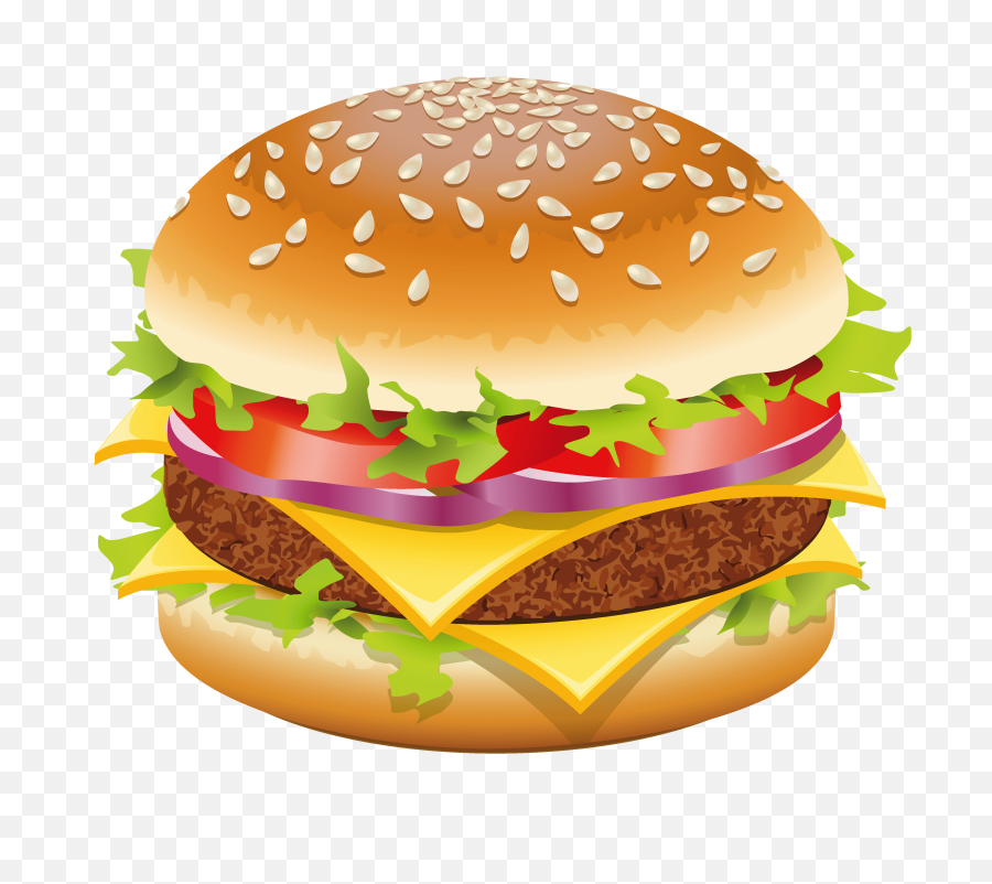 Hamburger Png Vector Clipart Picture - Transparent Background Burger Clipart,Hamburgers Png