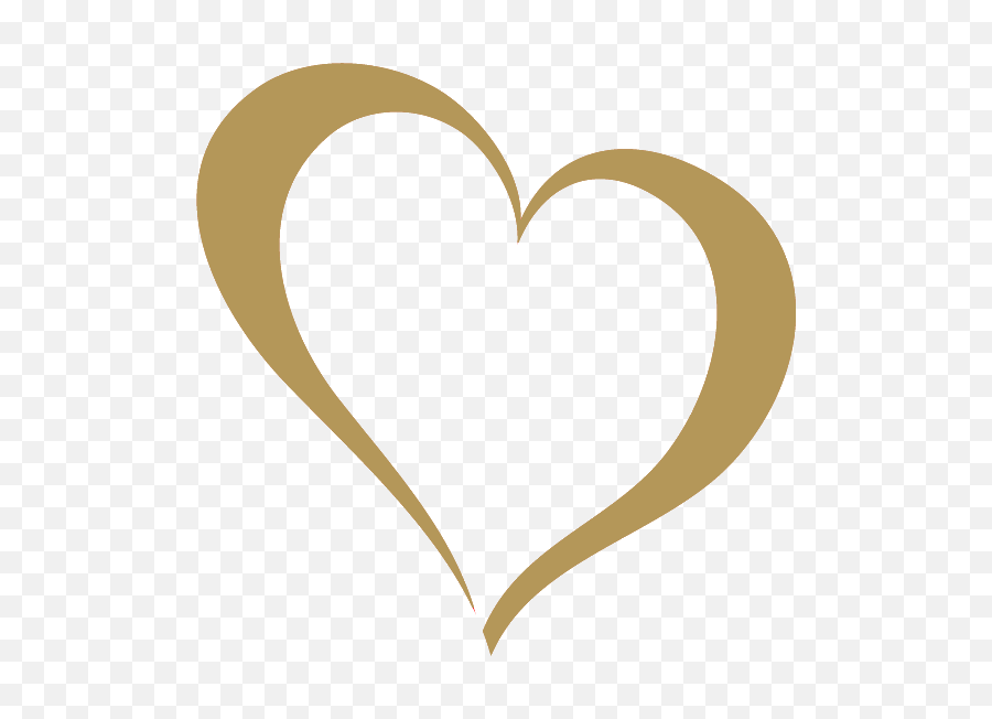 Download Hd Thick Light Gold Heart - Gold Heart Outline Clipart Png,Gold Heart Png