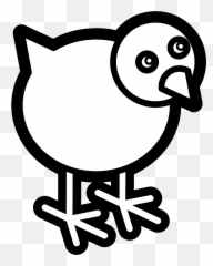 Chicken Icon Black White Line Art - Dibujo De Un Pollito Fácil Png,Chicken Icon Vector