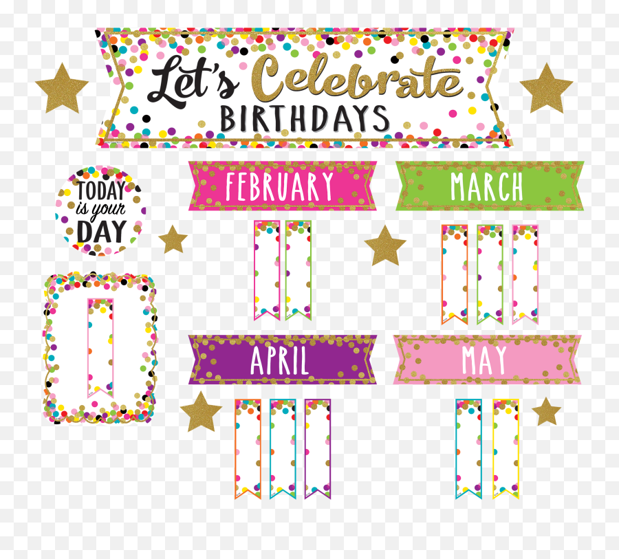 Confetti Clipart Png - Tcr5884 Confetti Letu0027s Celebrate Birthday Bulletin Board Design,Cork Board Png