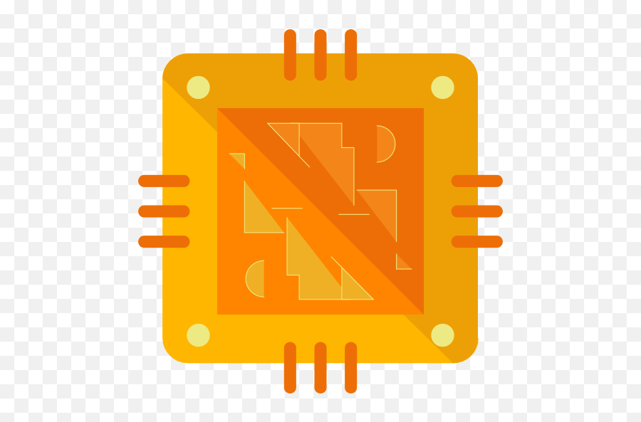 Chip Processor Cpu Technology Electronic Electronics Icon - Cpu Orange Png Icon,Processor Png
