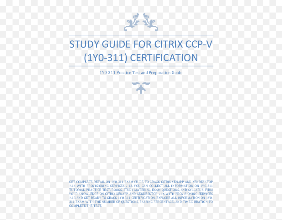 Pdf Study Guide For Citrix Ccp - V 1y0311 Certification Language Png,Citrix Xenapp Icon