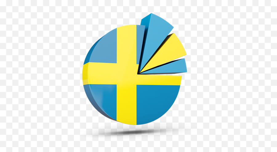 Pie Chart With Slices Illustration Of Flag Sweden - Vertical Png,Sweden Icon