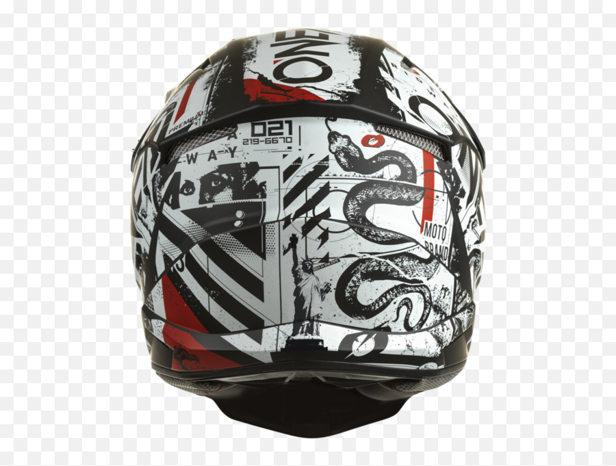 Ou0027neal 3srs Helmet Scarz V22 Blackwhitered - Oneal 3 Srs Scars Png,Icon Helmet With Skulls