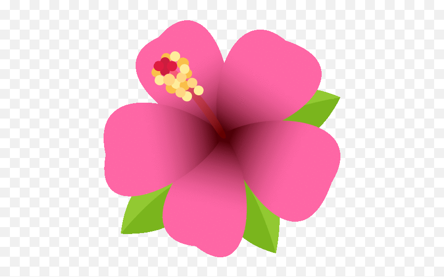 Hibiscus Nature Sticker - Hibiscus Nature Joypixels Pink Flower Emoji Gif Png,Hibiscus Icon