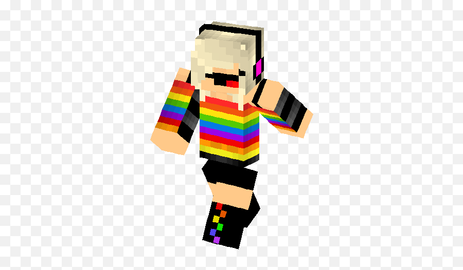 Minecraft Skins For Girls With Headphones Rainbow Png Skin Icon