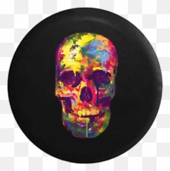 Download Hd Watercolors Neon Dripping Paint Skull Jeep - Painted png