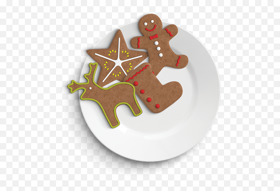 Hd Plate Of Gingerbread Cookies - Gingerbread Png,Plate Of Cookies Png