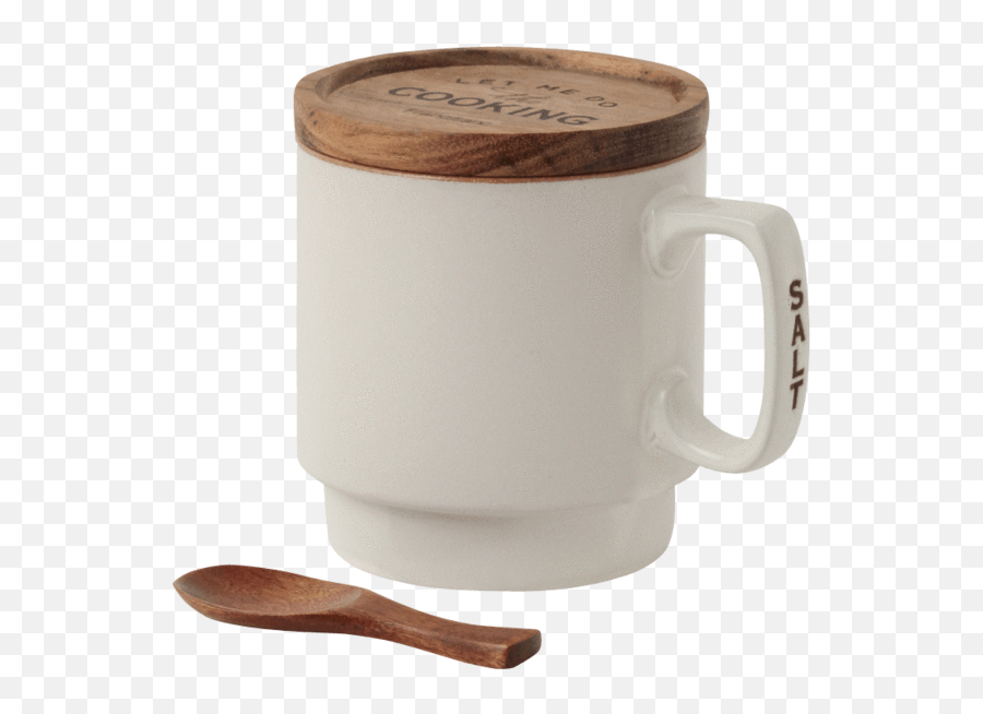 Mug Canister Salt U2013 Francfranc Hong Kong - Coffee Cup Png,Wooden Spoon Png