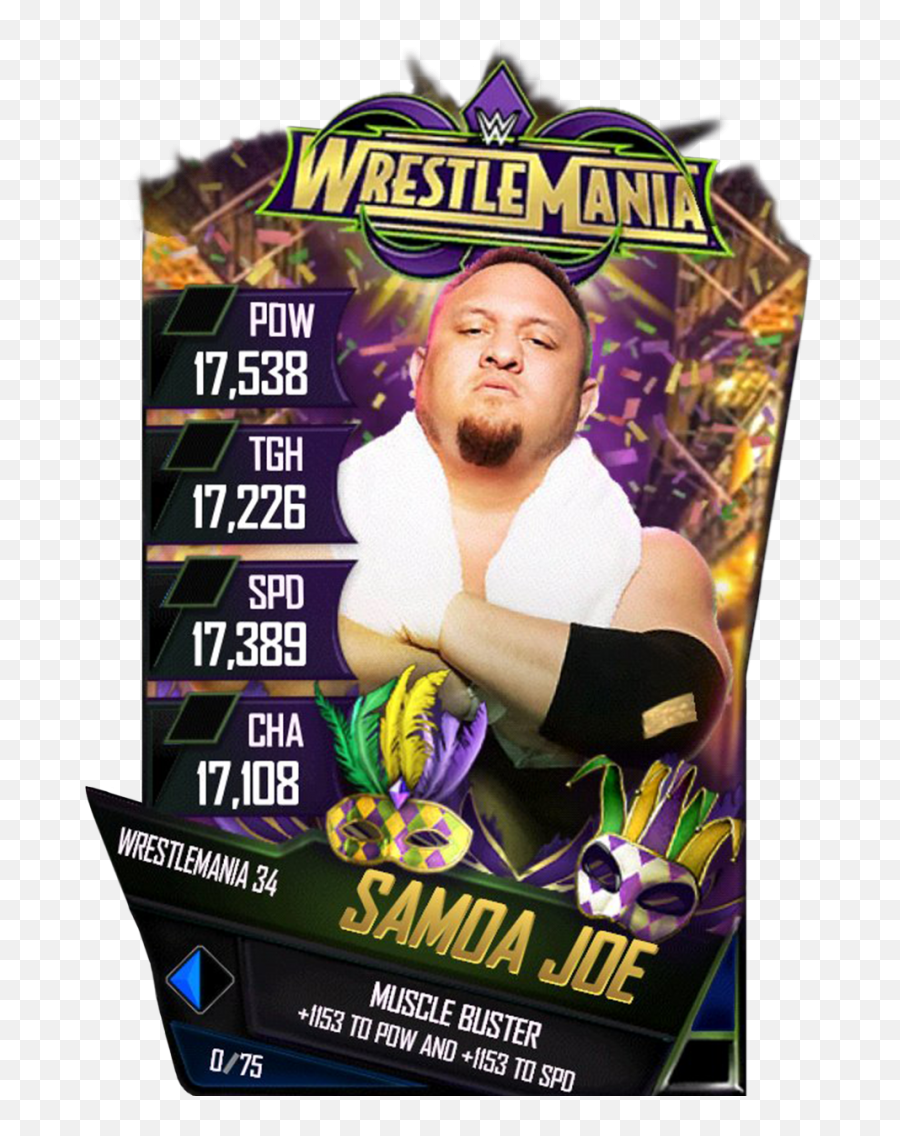 Download Samoajoe S4 19 Wrestlemania34 - Wwe Supercard Wrestlemania 34 Png,Samoa Joe Png