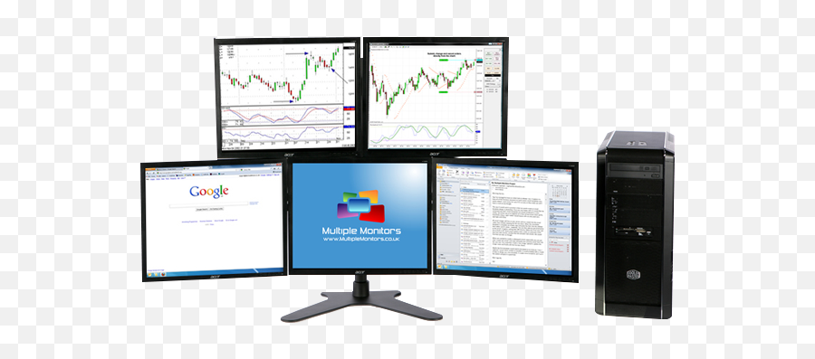 Multi - Screen Computer U0026 Stand Specialists Multiple Monitors Multi Screen Trading Pc Png,Monitor Png