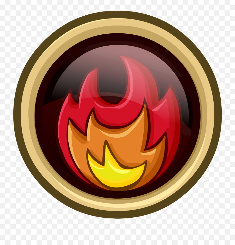 Download Hd Fire Element Symbol - Fire Pin Club Penguin Png,Fire Symbol Png