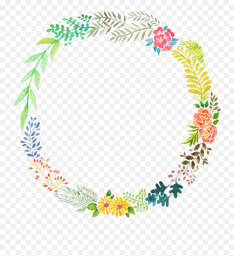 Floral Design Flower Wreath Paper Watercolor Painting - Circle Flower Frame Paint Png,Wreath Transparent