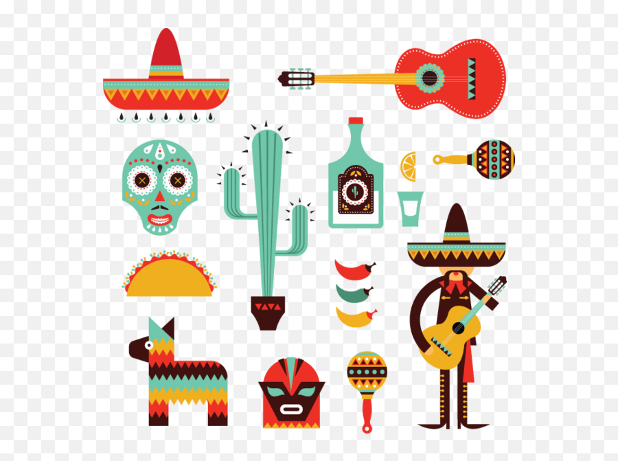 630 Decorative Mexican Icons - Mexico Illustration Png,Mexican Banner Png