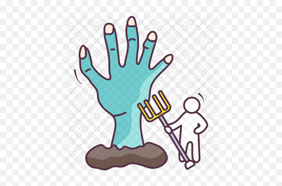 Zombie Hand Icon Of Colored Outline - Clip Art Png,Zombie Hand Png