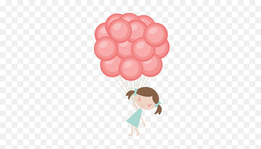 Girl Holding Balloons Svg Cutting Files For Scrapbooking - Girl Holding Balloons Png,Pink Balloons Png