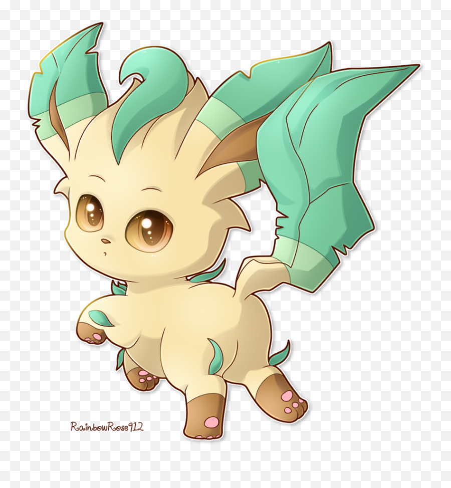 Download Chibi Leafeon - Leafeon Chibi Eevee Evolutions Png,Leafeon Png
