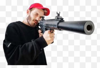 Pewdiepie Png Image Transparent Arts - Holding Gun