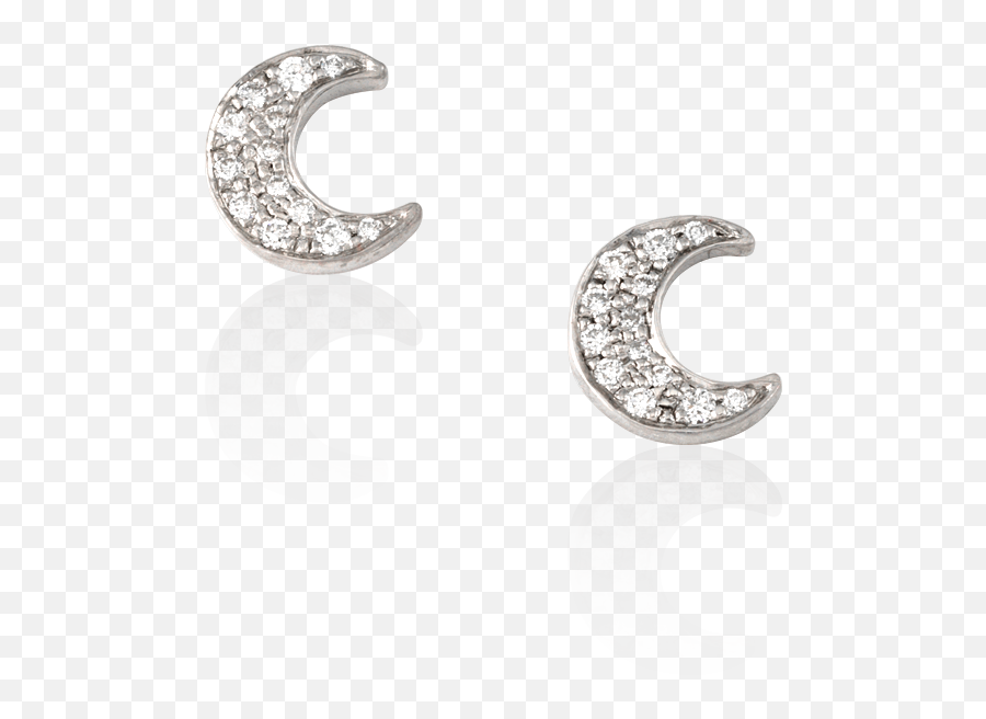 Crescent Pave Diamond Earrings - Earrings Png,Diamond Earring Png