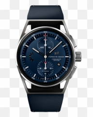 1919 Chronotimer Flyback Blue Leather - Porsche Design 1919 Chronotimer Flyback Png,Design Icon Watch