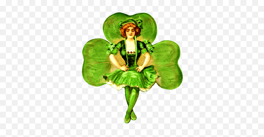 Vintage Shamrock Figure Transparent Png - Vintage Shamrock Illustration,St Patricks Day Png