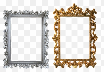 Carved Gold Silver Frame Png Image - Frame Design Png,Silver Frame Png