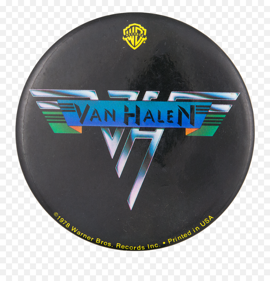Van Halen Warner Brothers Busy Beaver Button Museum - Van Halen Warner Bros Png,Warner Bros. Pictures Logo