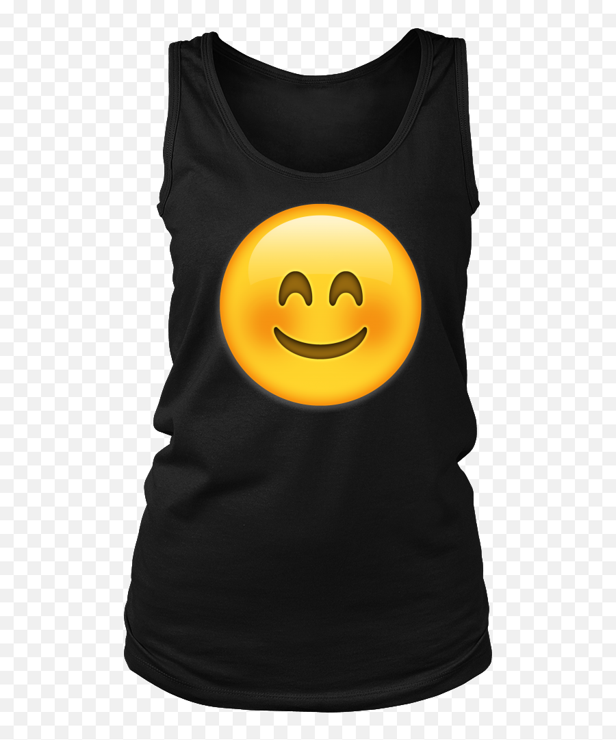 Download Hd Blush Emoji Tank Top - Shirt Transparent Png Smiley,Blushing Emoji Png
