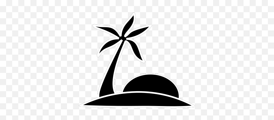 Blue Palm Tree Beach Wsun Png Svg Clip Art For Web - Palm Tree And Sun Vector,Beach Silhouette Png