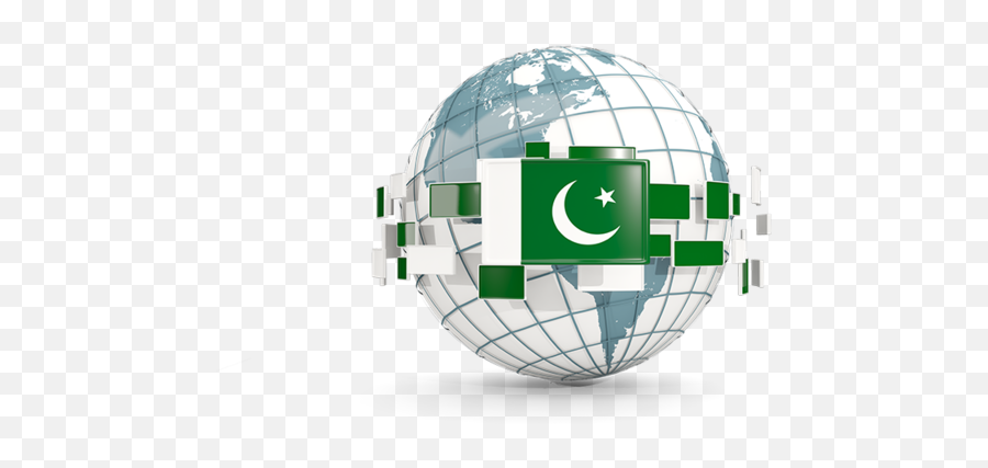 Globe With Line Of Flags Illustration Flag Pakistan - Pakistan Globe Png,Globe Png Transparent